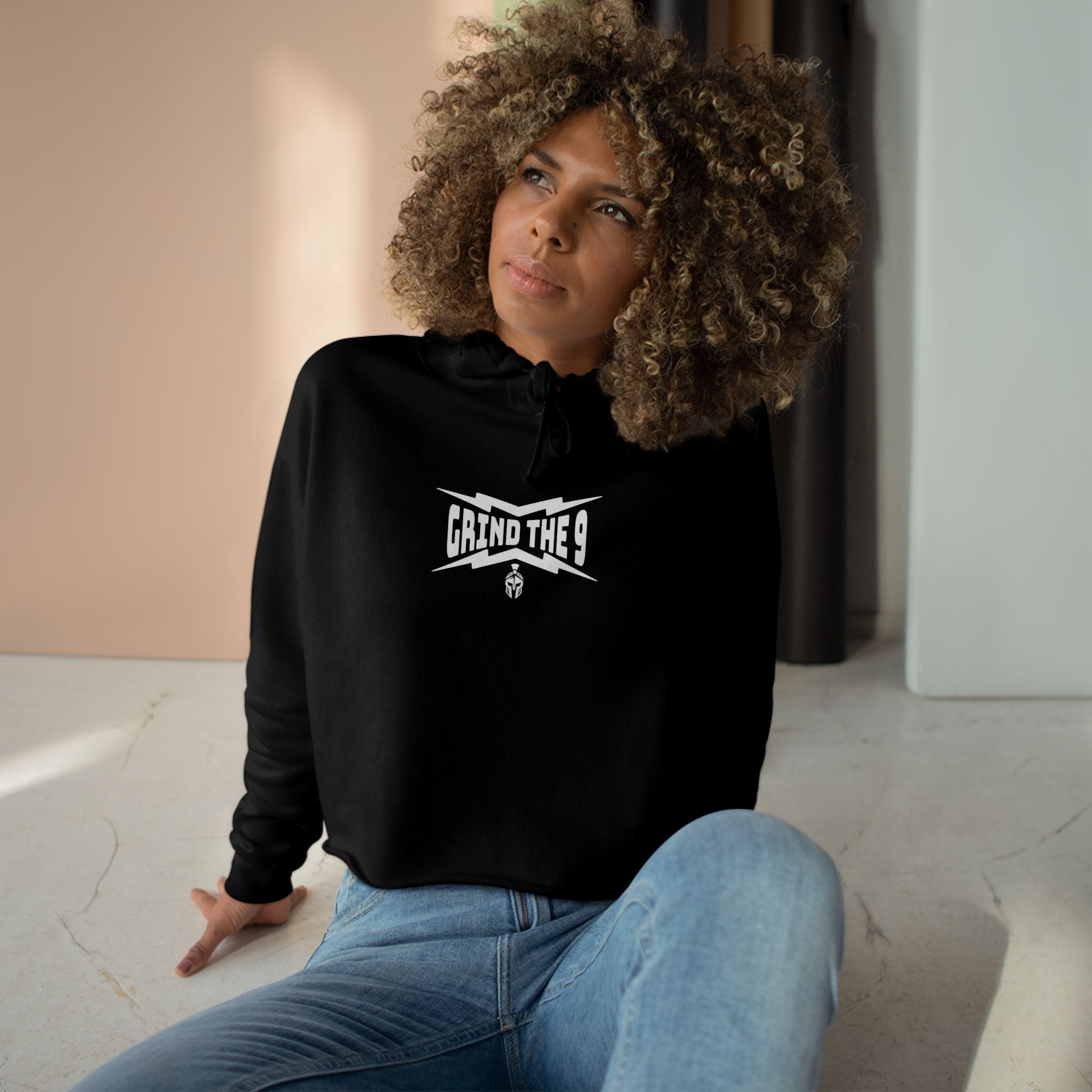 Womens Grind the 9 Crop Hoodie
